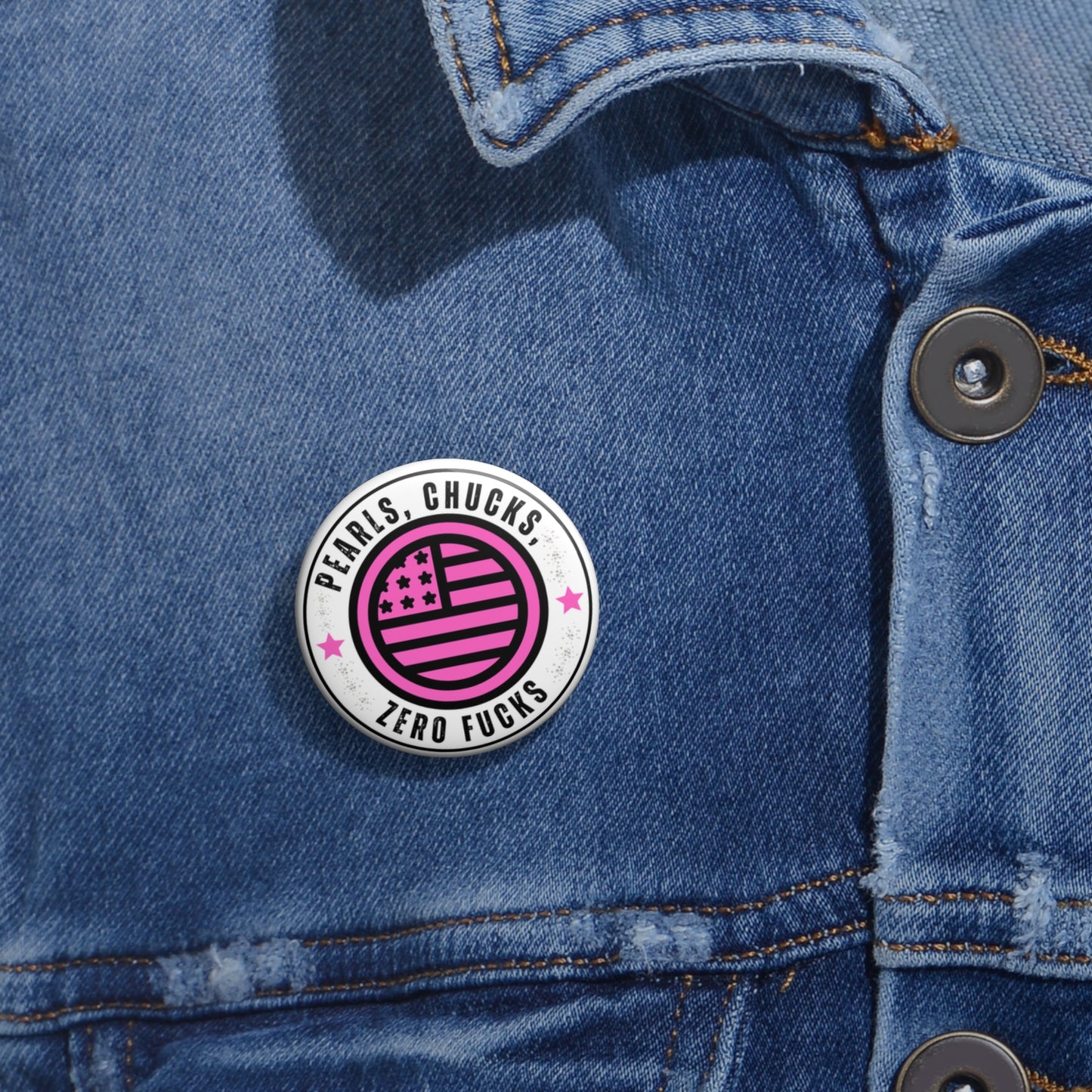 Pearls and Chucks Pin Buttons